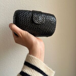 Black Woven Mini Clutch